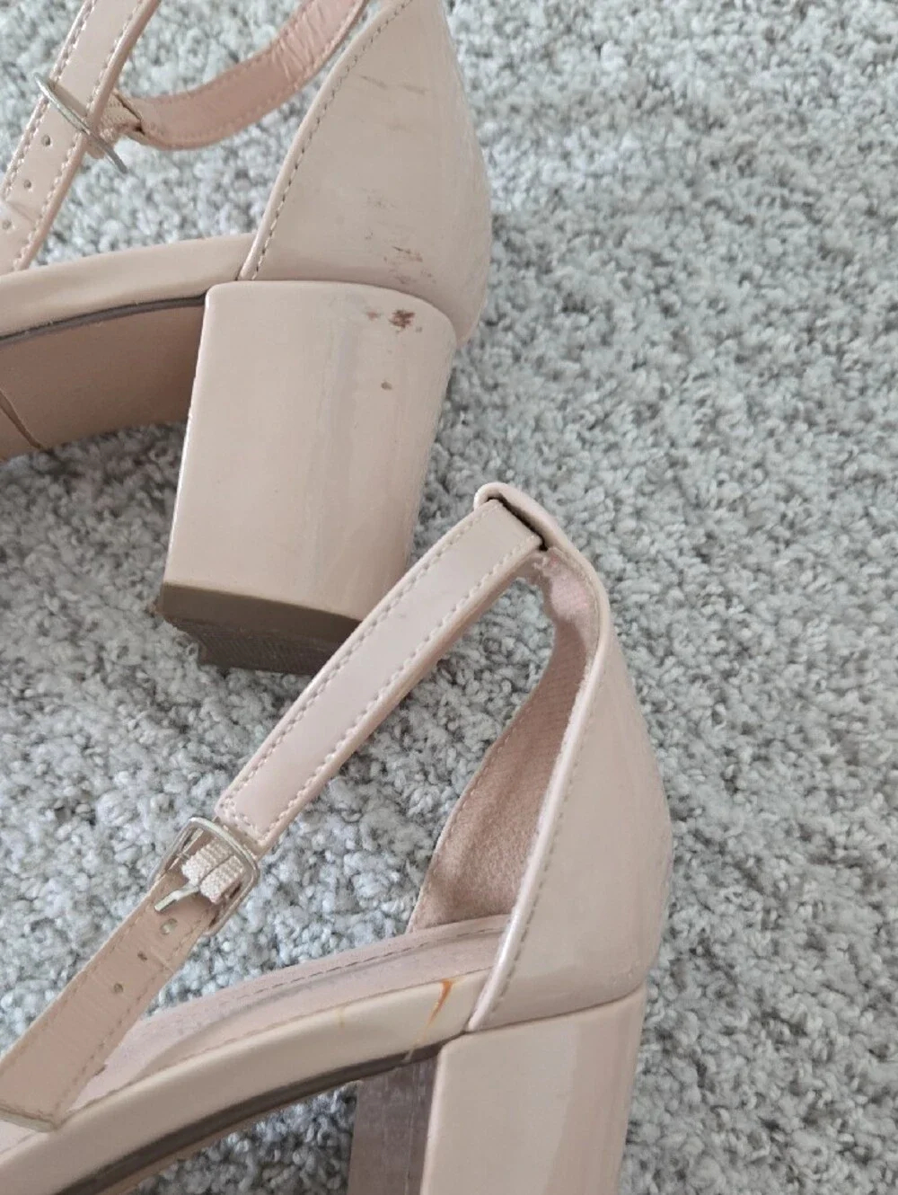 Steve Madden Pink Nude Ankle-Strap Block Heel Sandals